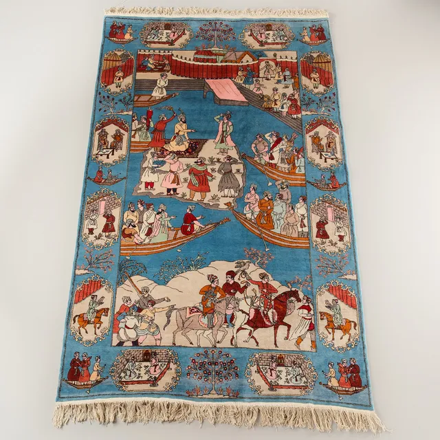 MATTA, motiv ur Noaks ark, 218 x 140 cm, Pakistan, 1900-tal.
