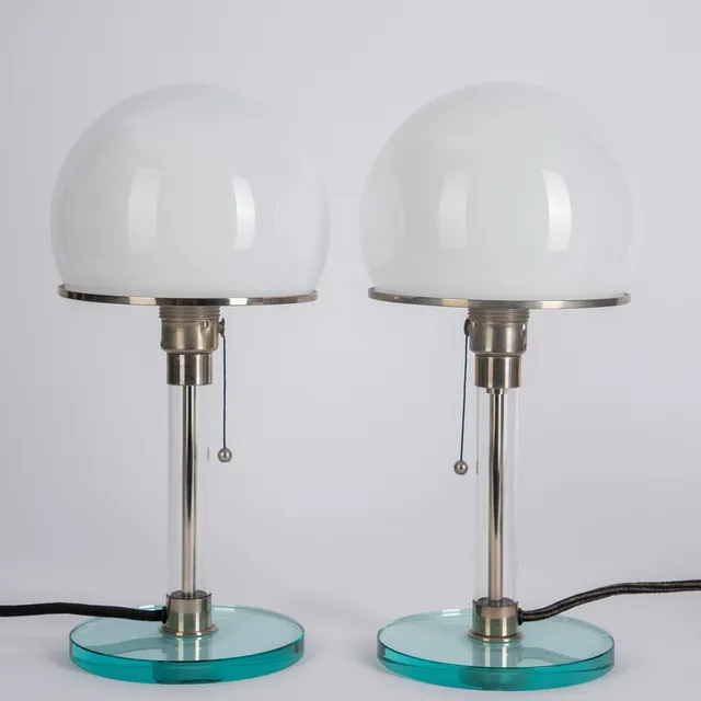 WILHELM WAGENFELD. Tecnolumen. Zwei Tischlampen "WG 24" (2).