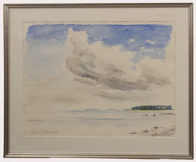 SUNE RUDNERT. Akvarell, kustlandskap, signerad.
