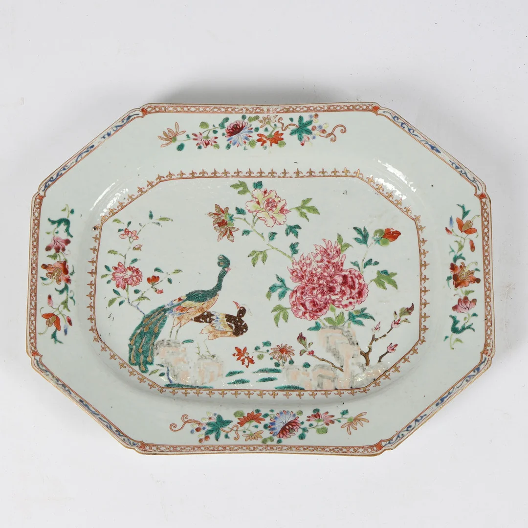 AN 18TH CENTURY CHINESE QING DYANSTY FAMILLE ROSE PORCELAIN SERVING DISH. — Oriental — Bishop & Miller