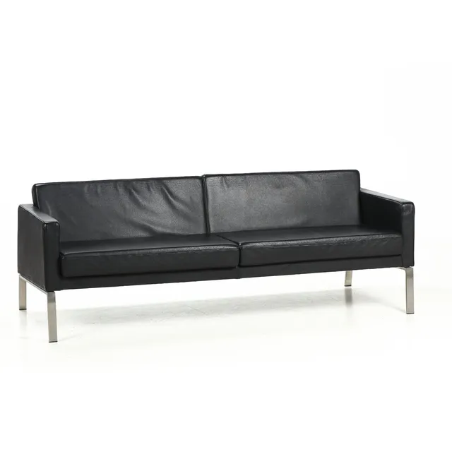 N. Eilersen. Three-person sofa, model CFM06, black leather.