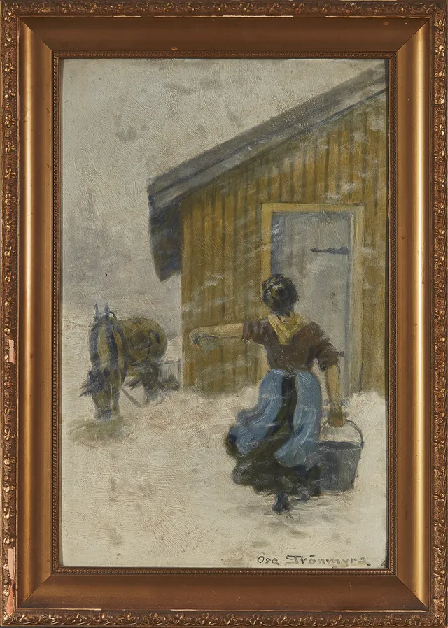 Grønmyra, Oscar — Gårdskone med bøtte
