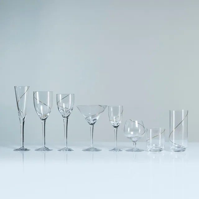 ANNA EHRNER. glasservis, ca 94 st, "Line", Kosta Boda.