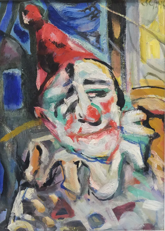 JULES SCHYL. CLOWN, OLJA PÅ PANNÅ.