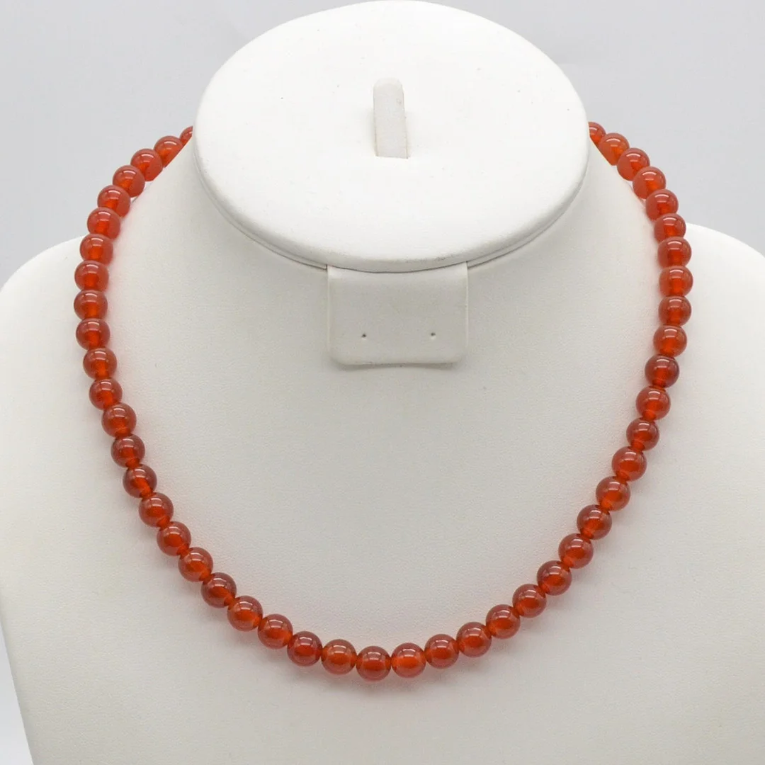 EDELSTEINCOLLIER AUS ACHAT-PERLEN, MAGNETVERSCHLUSS, VINTAGE, CA. 47 CM. — Necklace — Kunst- und Auktionshaus Kleinhenz