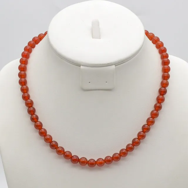 EDELSTEINCOLLIER AUS ACHAT-PERLEN, MAGNETVERSCHLUSS, VINTAGE, CA. 47 CM.
