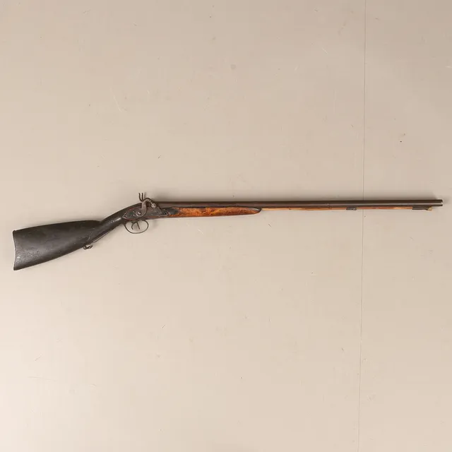 HAGELBÖSSA, dubbelpipig med slaglås, Sverige, cirka 1850.