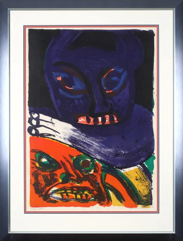 BENGT LINDSTRÖM. Komposition med figurer, litografi, signerad och numrerad 10/160.