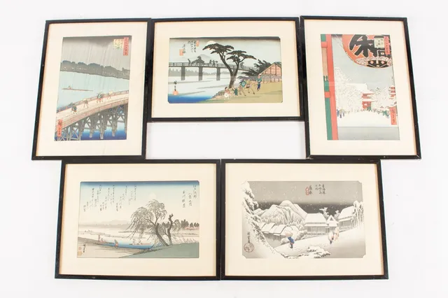 Ando Utagawa Hiroshige. Træsnit, fra serien 'Tôkaidô Gojûsan-tsugi' (5)