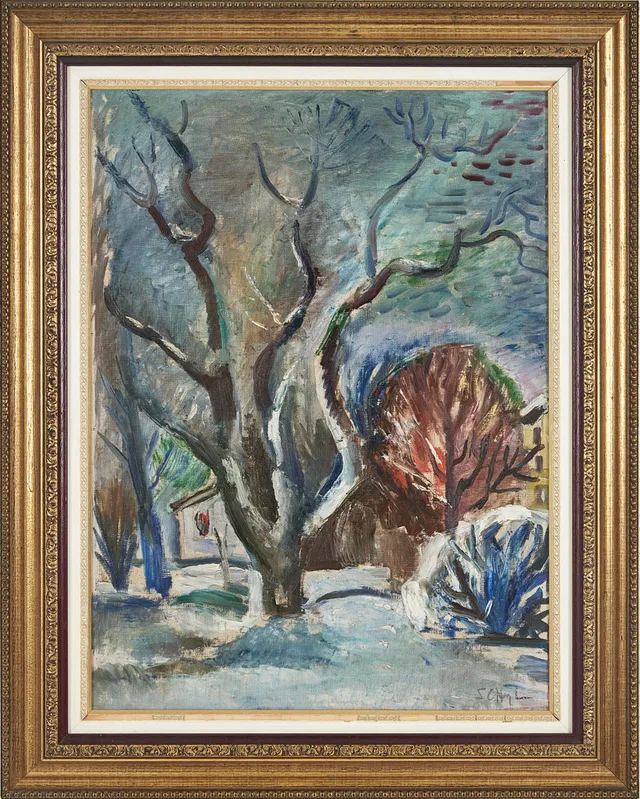 JULES SCHYL. Pagodträdet, olja på duk, signerad Schyl, 1945.