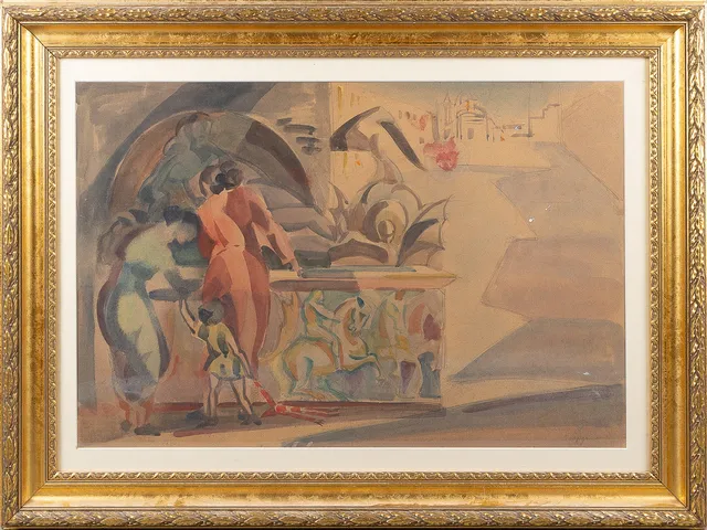 OIDENTIFIERAD KONSTNÄR, akvarell, 1920/30-tal.