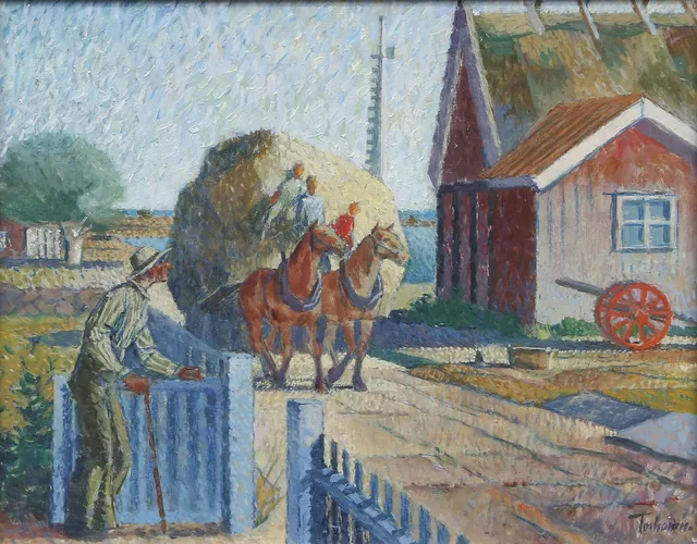 GUNNAR TORHAMN. OLJA, på pannå, signerad.