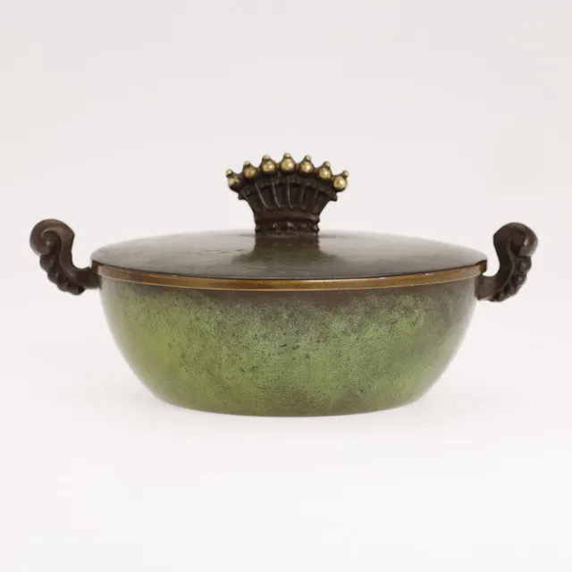 Lågkrukke, bronze, Ægte Bronce ILDFAST, Art Deco, Danmark.