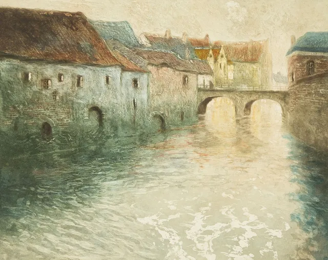 FRITS THAULOW. "Vieille fabrique sur la Somme".