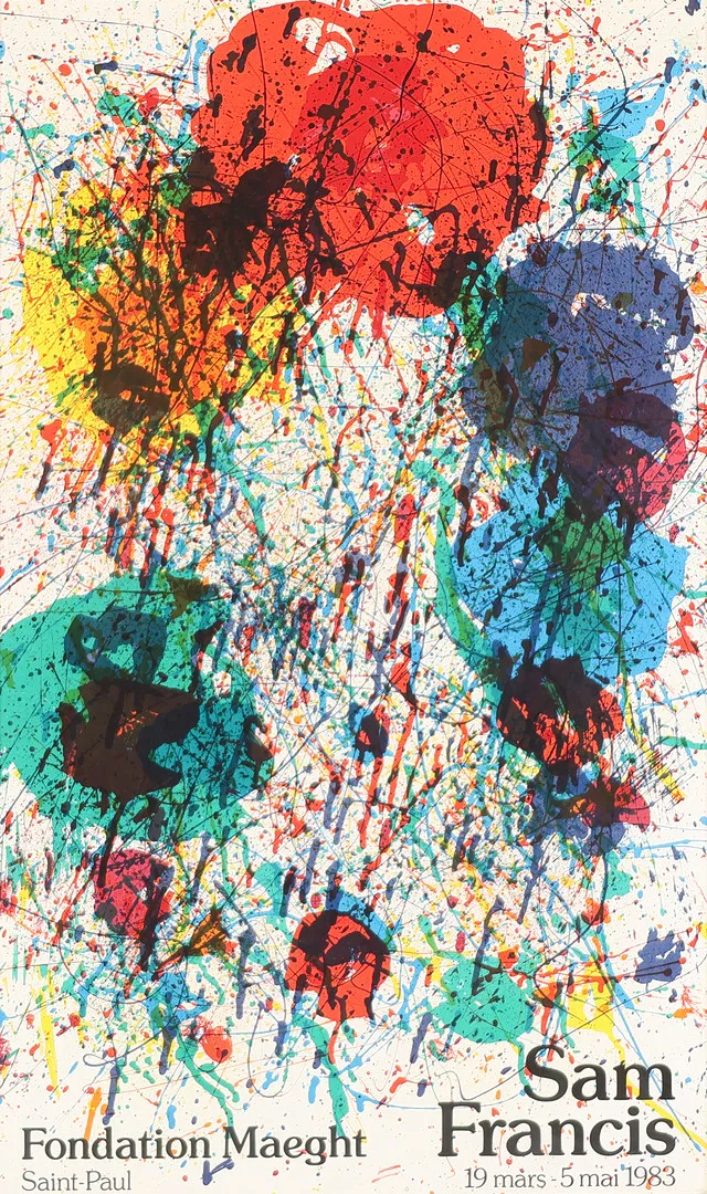 SAM FRANCIS (1923-1994). Udstillingsplakat fra Fondation Maeght, Saint-Paul de Vence, 1983.