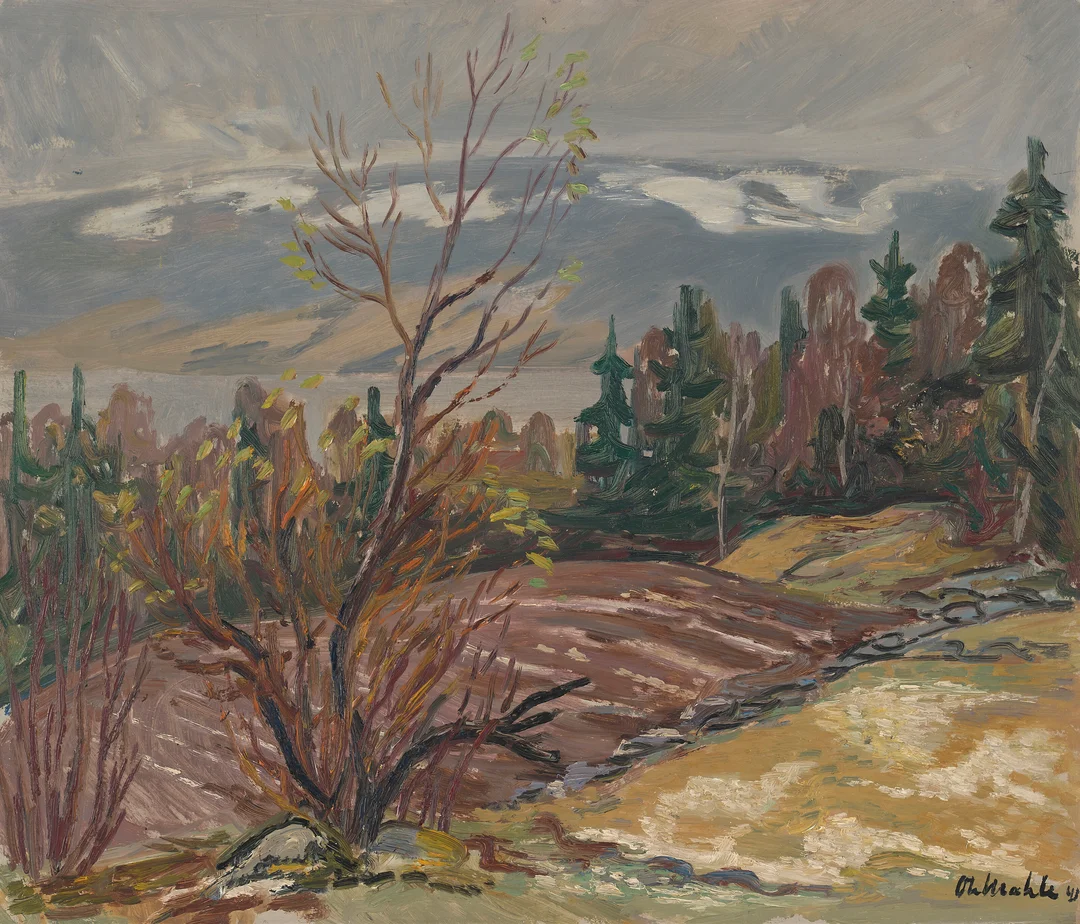 Mæhle, Ole — "Grå høstdag" 1943 — Kunst/Maleri — Blomqvist