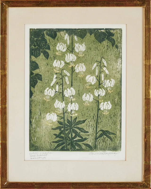 ANNIE BERGMAN (1889-1987). "Liljor i parken".