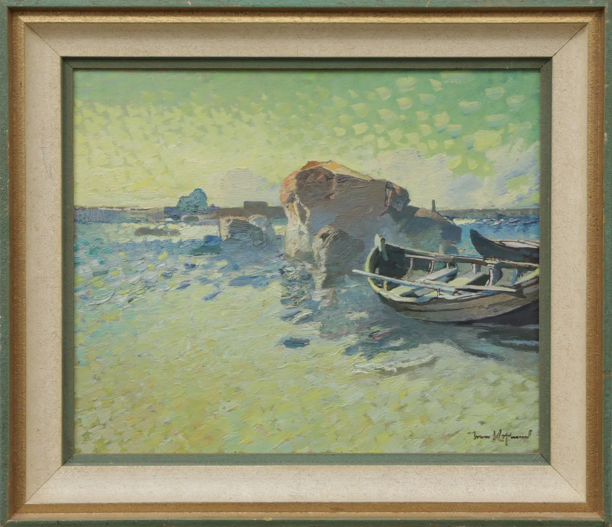 IVAN HOFLUND. OLJA, på pannå, Utställd på Minnesutställning Skälby, 1984, signerad. — Paintings — Kalmar Auktionsverk