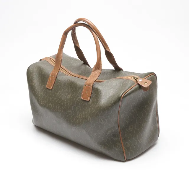 CHRISTIAN DIOR. Väska, skinn och monogrammönstrad canvas, Christian Dior, made in France.