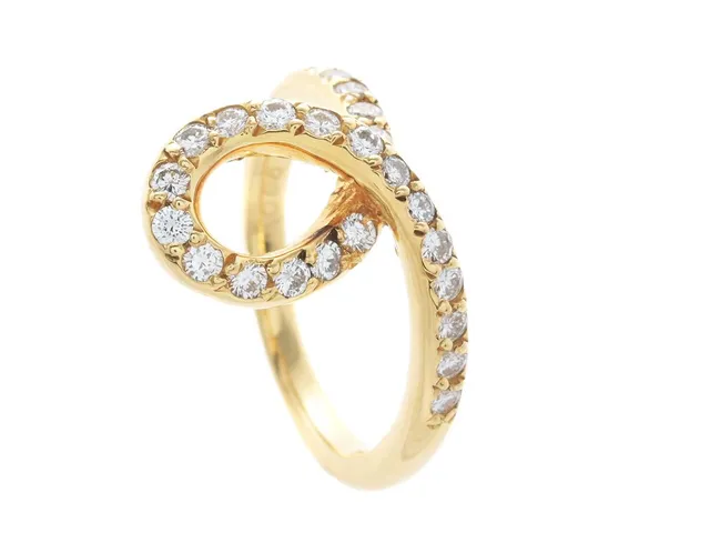 STRÖMDAHLS, ring, Loop ring, 18K guld, 25 briljantslipade diamanter 0,65 ctv, TW/VS-SI, stl 16,5 mm, vikt 5,3 g.