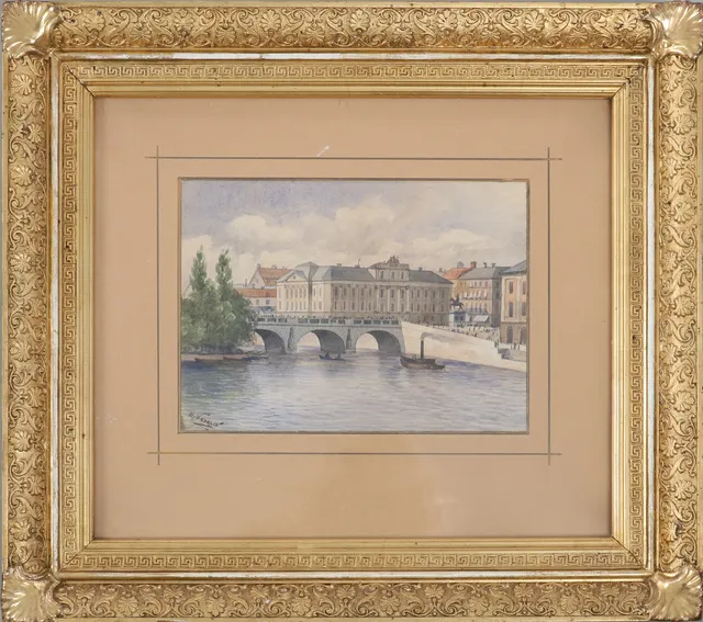 ERLAND HEURLIN. Akvarell, signerad.