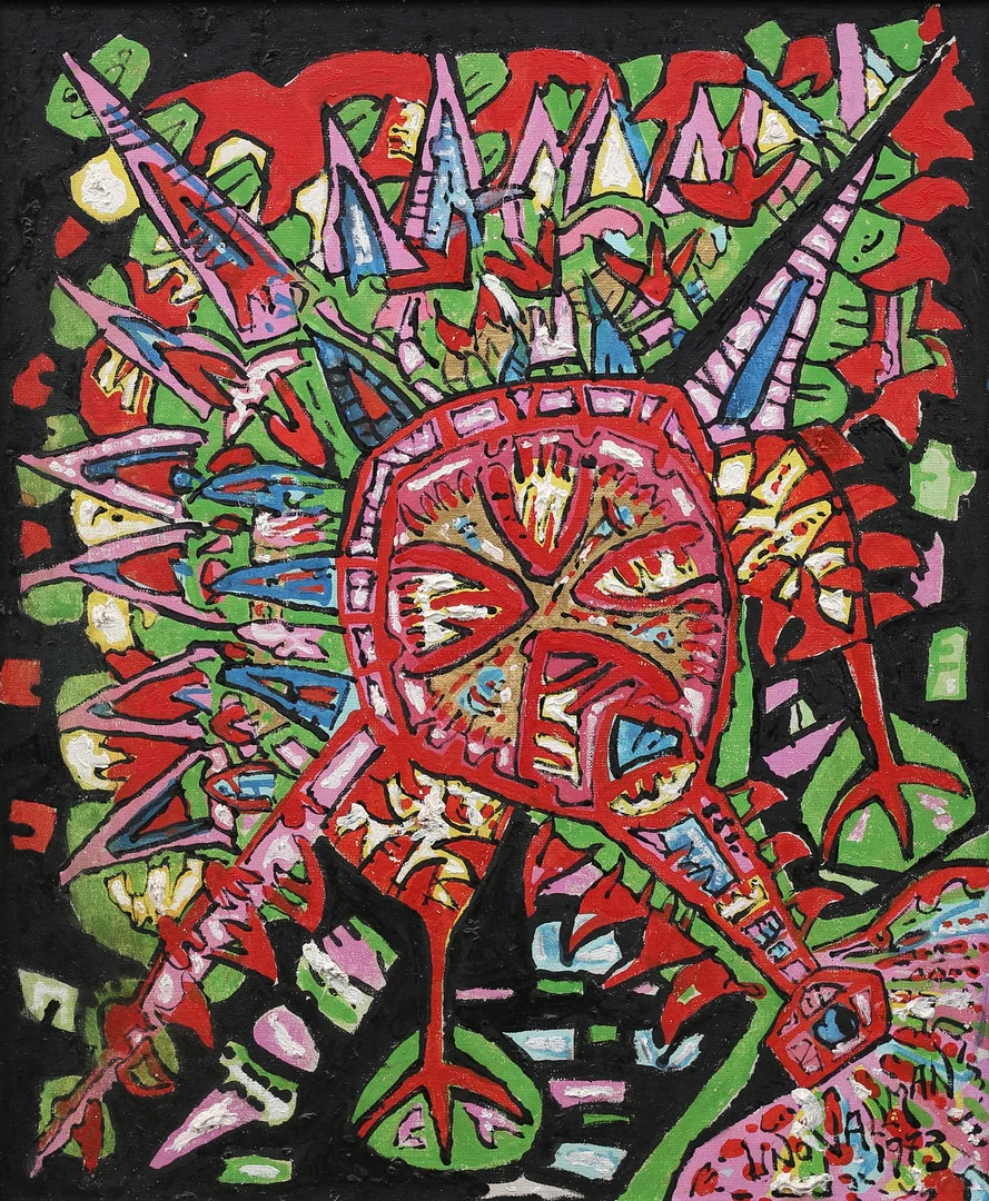 UNO VALLMAN. Tupp, olja på duk, signerad och daterad 1973. — Paintings — Garpenhus Auktioner