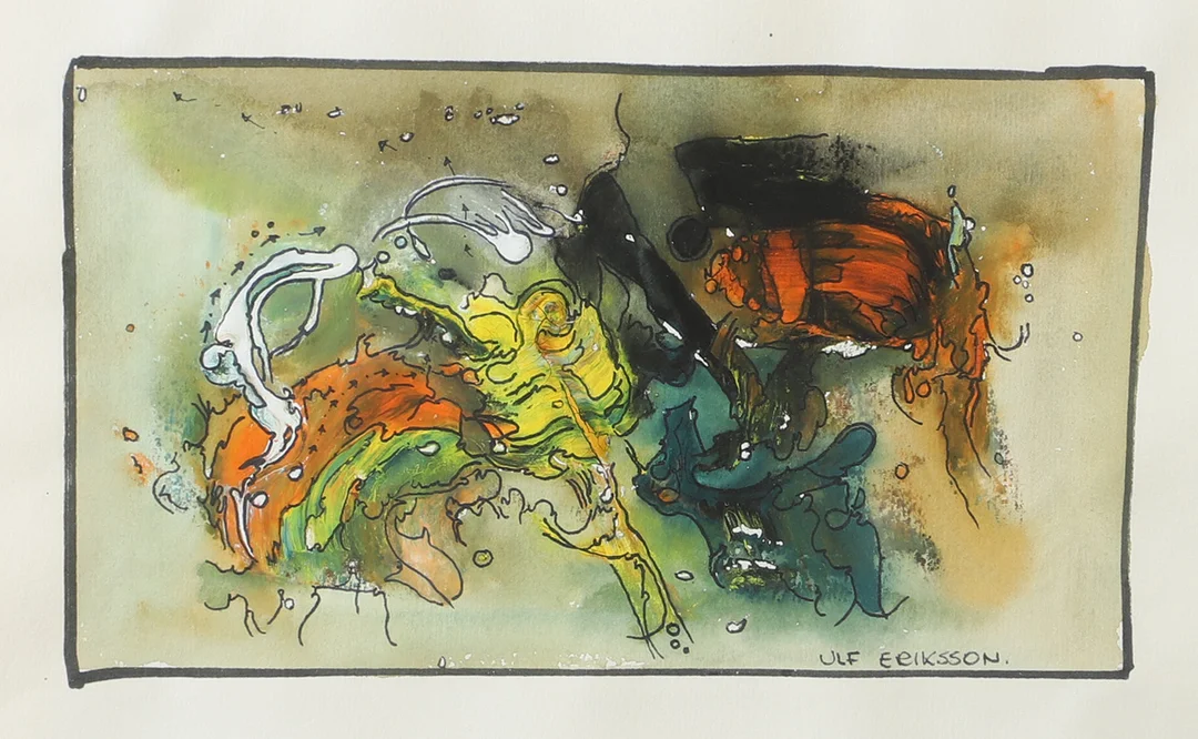ULF ERIKSSON. Yggrasil, blandteknik, signerad. — Paintings — Helsingborgs Auktionskammare