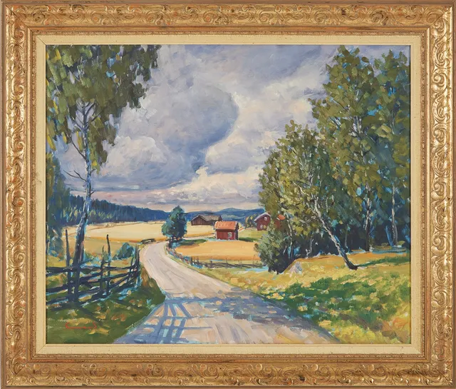 GUNNAR SVENSSON. Landskapsmotiv, olja på duk, signerad.
