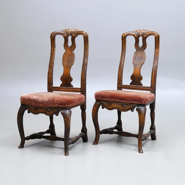 STOLAR, 1 par, senbarock, 1700-tal.