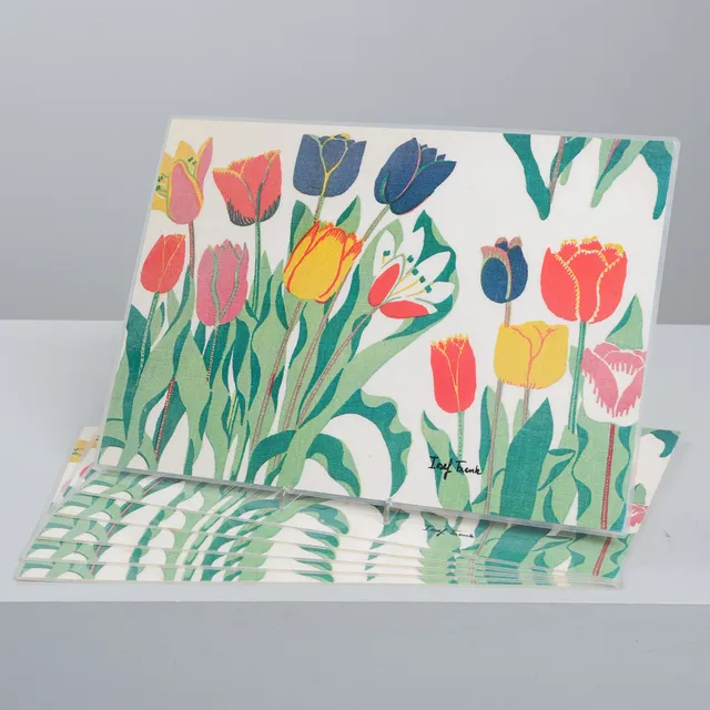 JOSEF FRANK. Underlägg, 5 st, "Tulpan", Firma Svenskt Tenn.