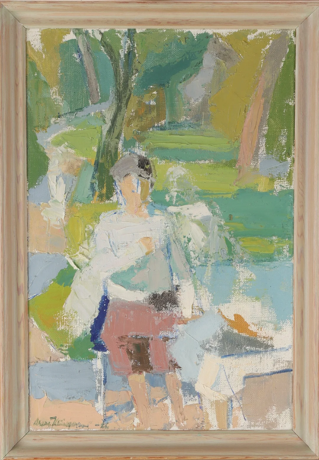 Alexander Klingspor. 'Woman in the Park' 1966. — Paintings and sculptures/Other pictorial art and sculptures — Lauritz