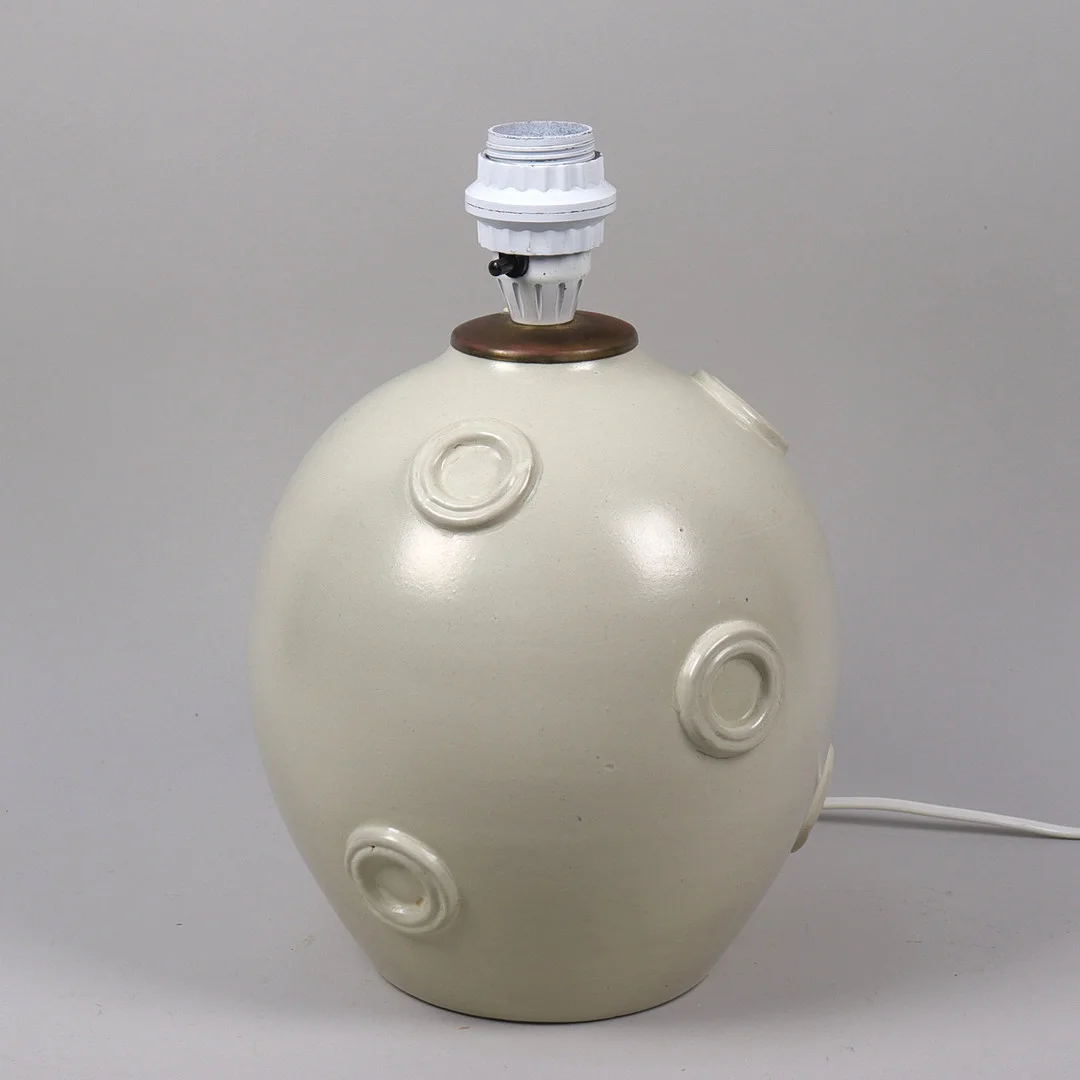 JERK WERKMÄSTER. bordslampa, glaserat stengods, Nittsjö, keramik från 1930/40-tal. — Table Lamps — Markus Auktioner