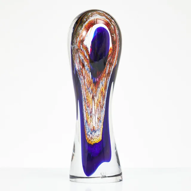 GÖRAN WÄRFF. Skulptur, glas, signerad, unika, Kosta 749.