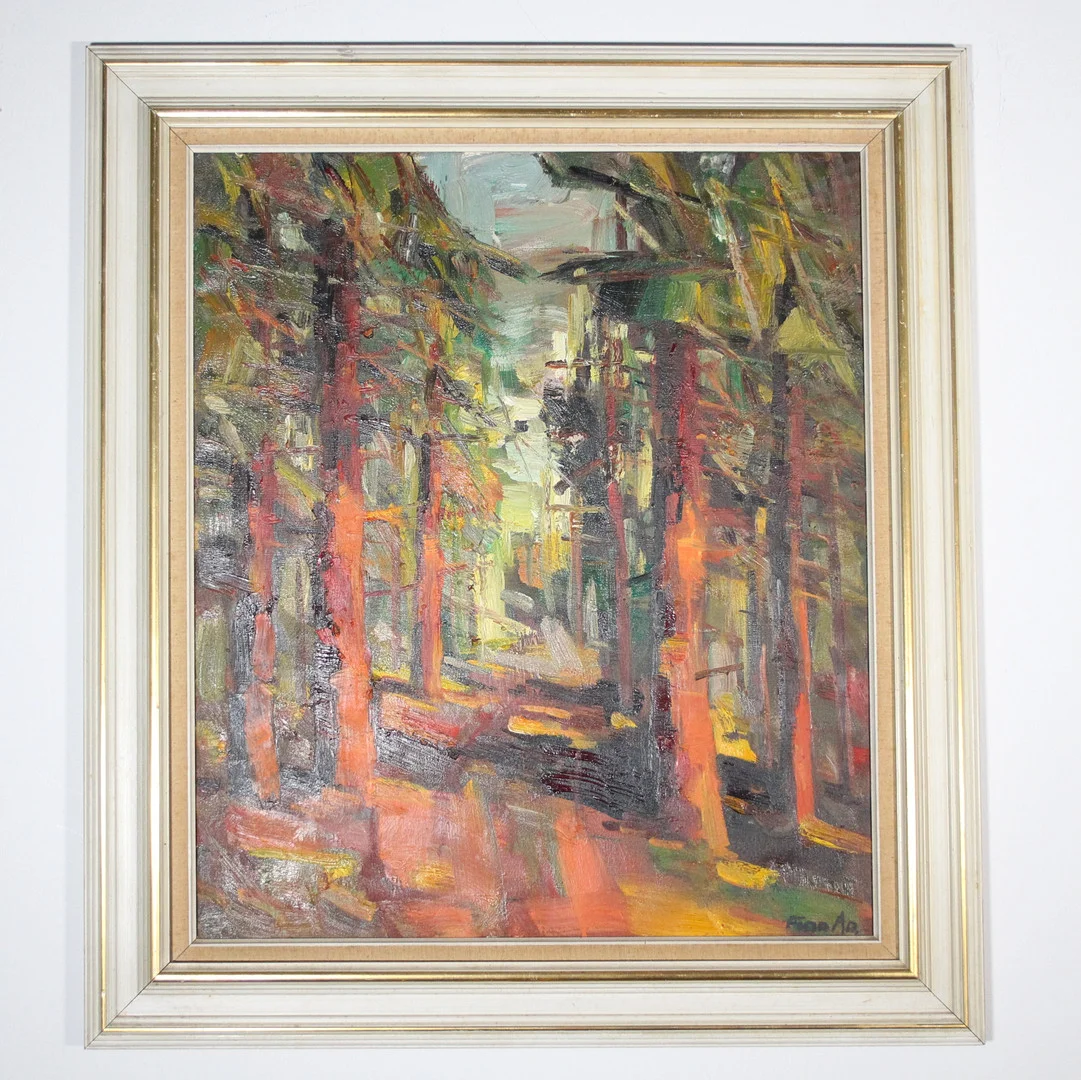 FINN ANDERSEN. 'Expressives Waldstück', Öl auf Leinwand. — Paintings — Stockholms Auktionsverk Düsseldorf/Neuss