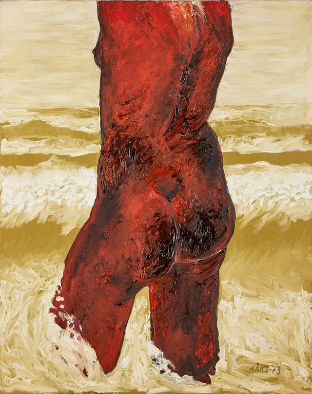 OLLE KÅKS. Utan titel, olja på duk, 92 x 73 cm.