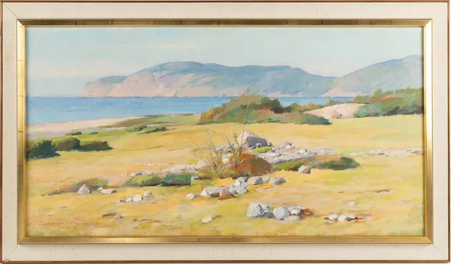 GUNNAR WALLENTIN. Motiv från Nyhamnsläge/Lerhamn, olja på duk, signerad -68.