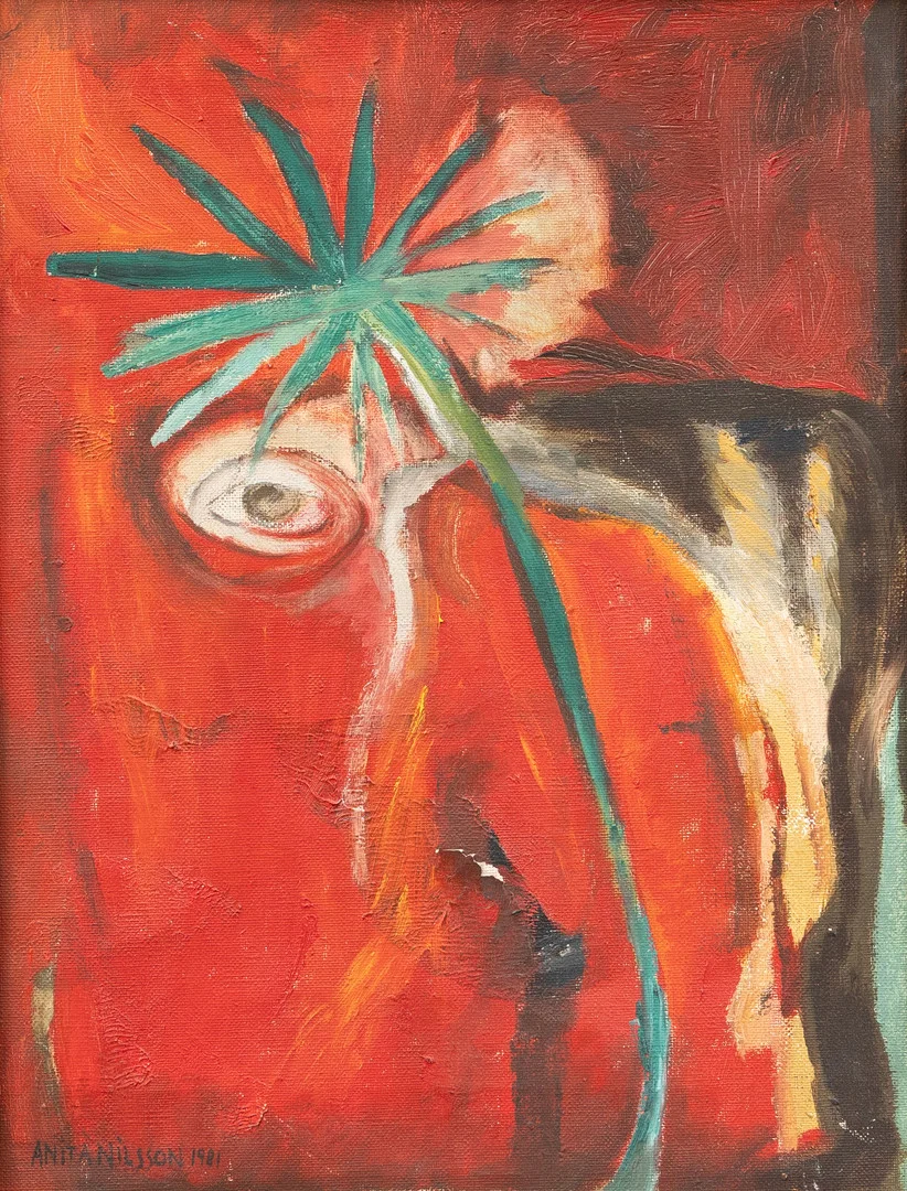 ANITA NILSSON BILLGREN (FÖDD 1942). En främmande stad, olja på duk, signerad och daterad 1981. — Paintings — Garpenhus Auktioner