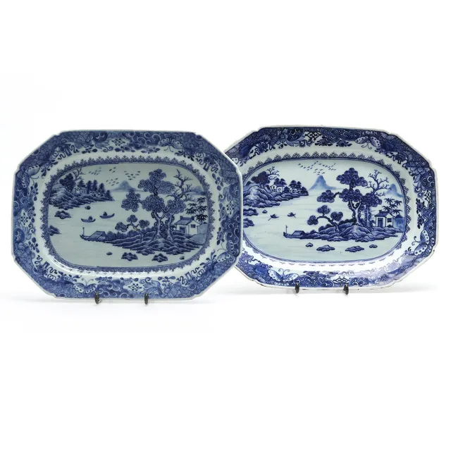 STEKFAT, porslin, 2 st, Kina, Qianlong ( 1736-95).