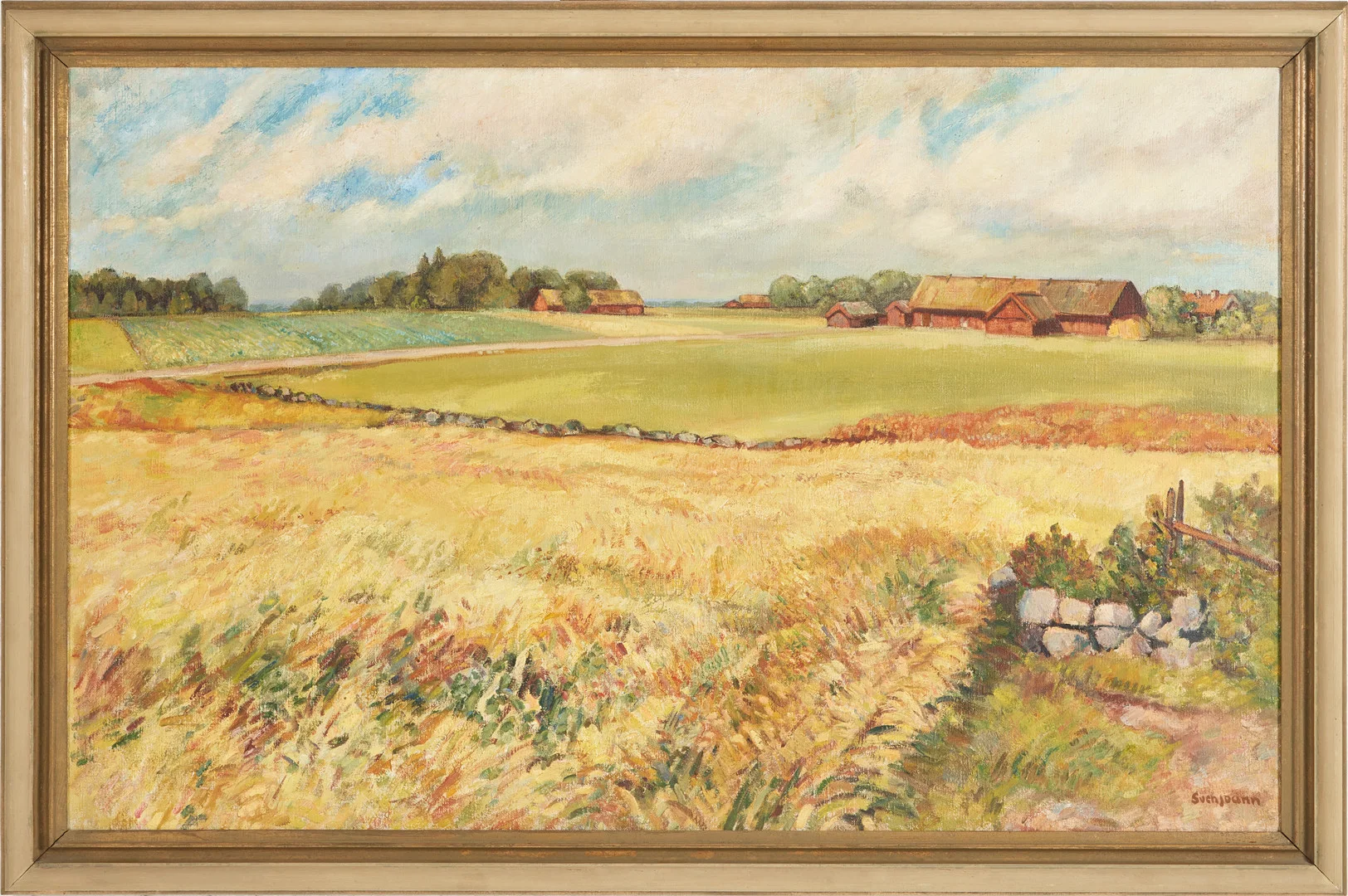 SVEN JOANN. "Smålandsbygd", signerad och daterad 1938-41, olja på duk. — Paintings — Stockholms Auktionsverk Magasin 5
