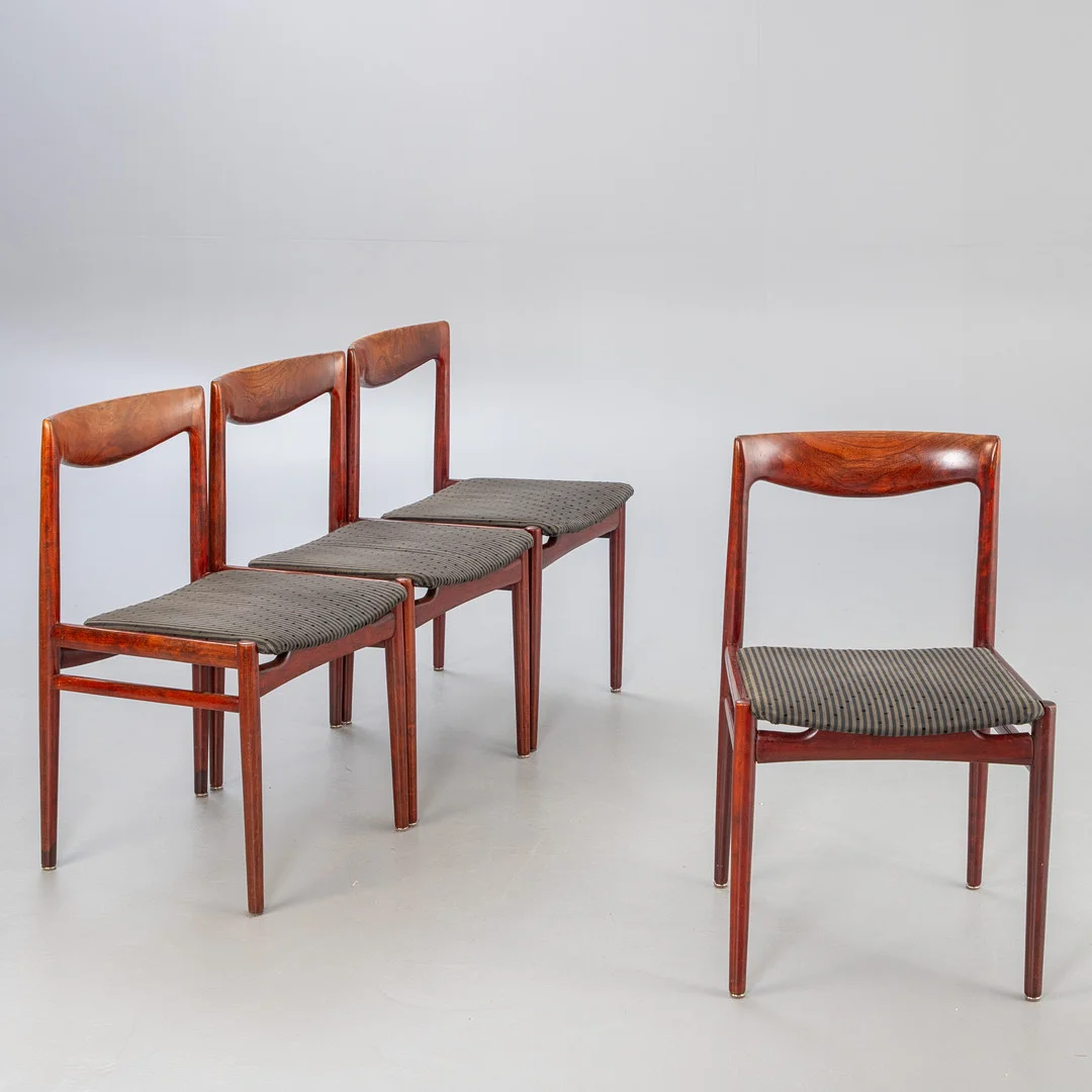 Lübke. 4 Stühle, Deutschland 1960er-1970er Jahre (4). — Armchairs & Chairs — Stockholms Auktionsverk Hamburg
