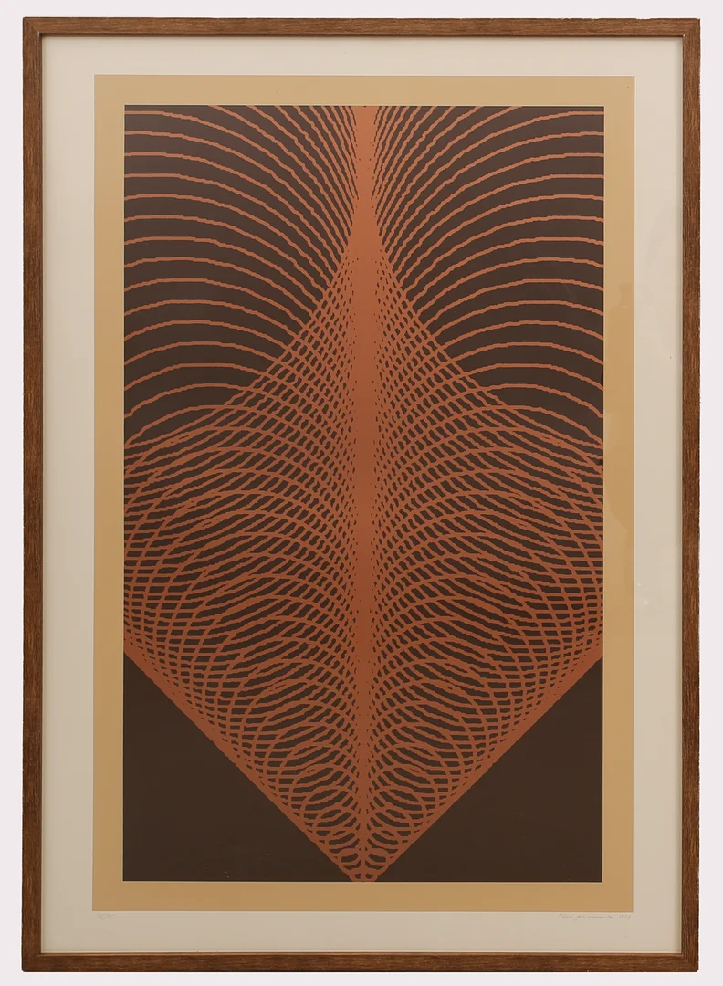 STURE JOHANNESSON. Litografi, komposition, signerad, daterad 1972, brun/beige, numrerad 60/75. — Engravings & Prints — Limhamns Auktionsbyrå