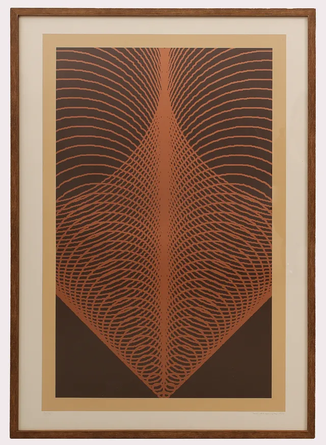 STURE JOHANNESSON. Litografi, komposition, signerad, daterad 1972, brun/beige, numrerad 60/75.