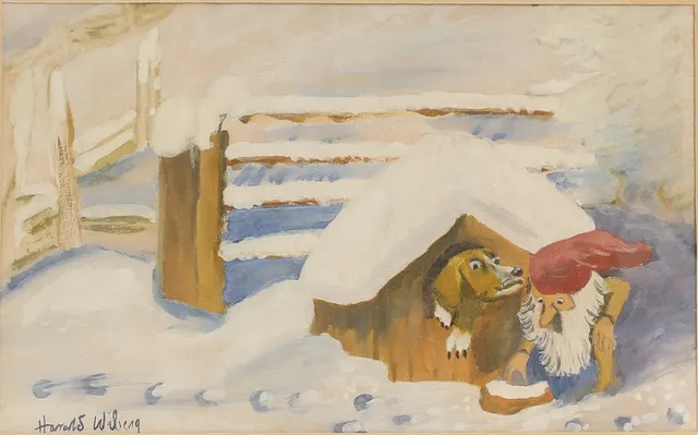 HARALD WIBERG. Blandteknik, signerad.