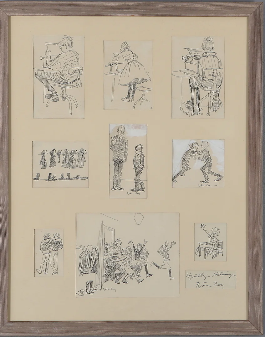 BJÖRN BERG. Tuschteckningar, 10 st, signerade och daterade 60. — Paintings — Auktionshuset Kolonn