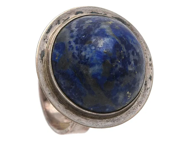 RING, silver, lapis lazuli, Alton, Falköping 1970, stl 16,25 mm, vikt 11,3 g.