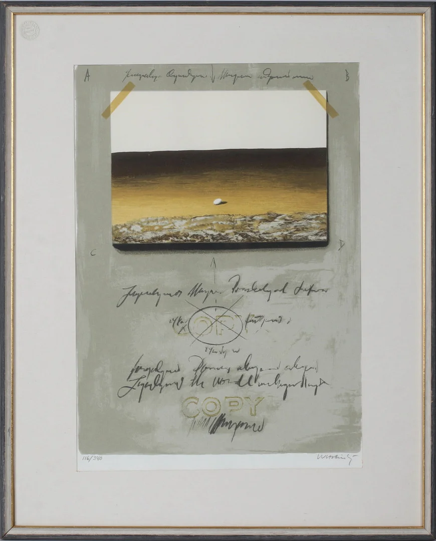 JÖRGEN WARING. Komposition, färglitografi, signerad och numrerad 116/340. — Engravings & Prints — Stadsauktion Sundsvall