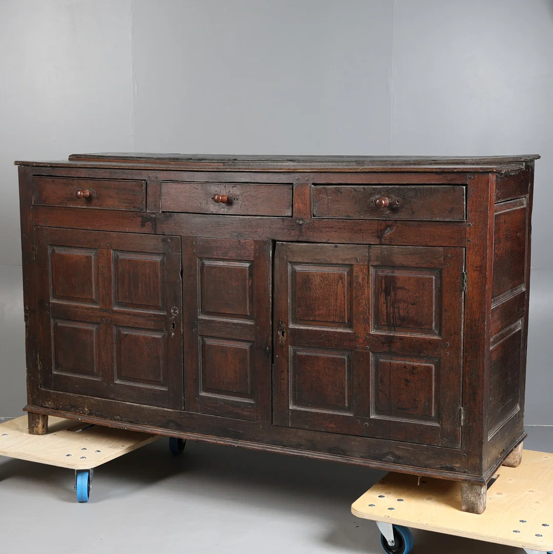 AN 18TH CENTURY OAK DRESSER BASE. — Cupboards, Cabinets & Shelves — Bishop & Miller