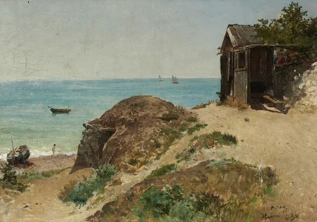 ALFRED WAHLBERG (SVERIGE, 1834–1906). Motiv från Le Havre, signerad A.W. samt otydligt daterad, 1860-tal, olja på duk.