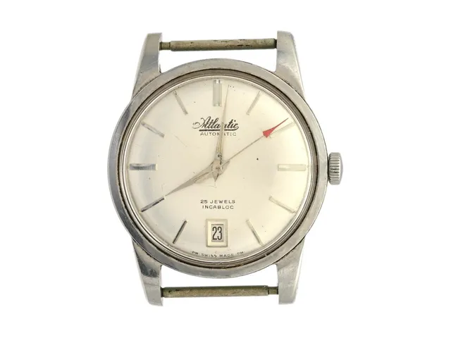 ATLANTIC, herrur, 35 mm, Cal AS 1700/01, Boett nr. 4142055, stål, automatisk, plexiglas, datum, skadad krona/ställaxel, ca 1960.