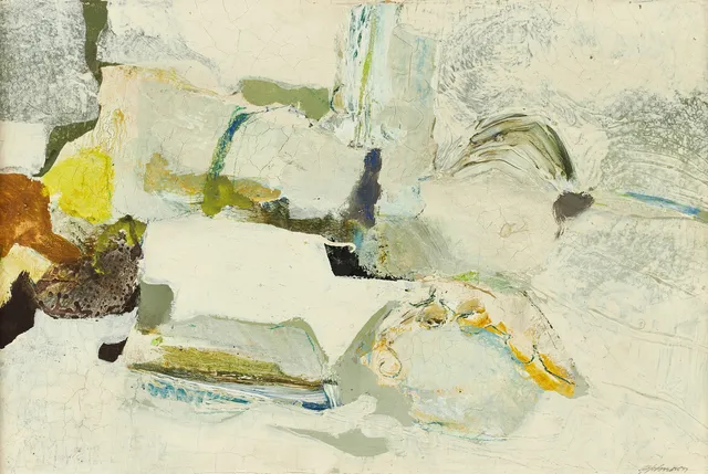 GUNNAR JOHNSSON (1917-2007), Vinter, signerad, olja/blandteknik.